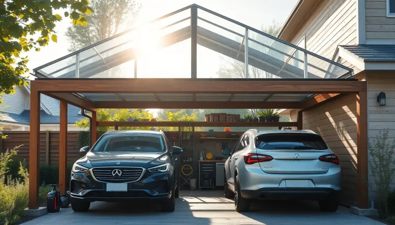Optimisez votre espace avec un carport 2 voitures et atelier